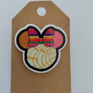 Disney theme Minnie mouse pan dulce acrylic lapel pin